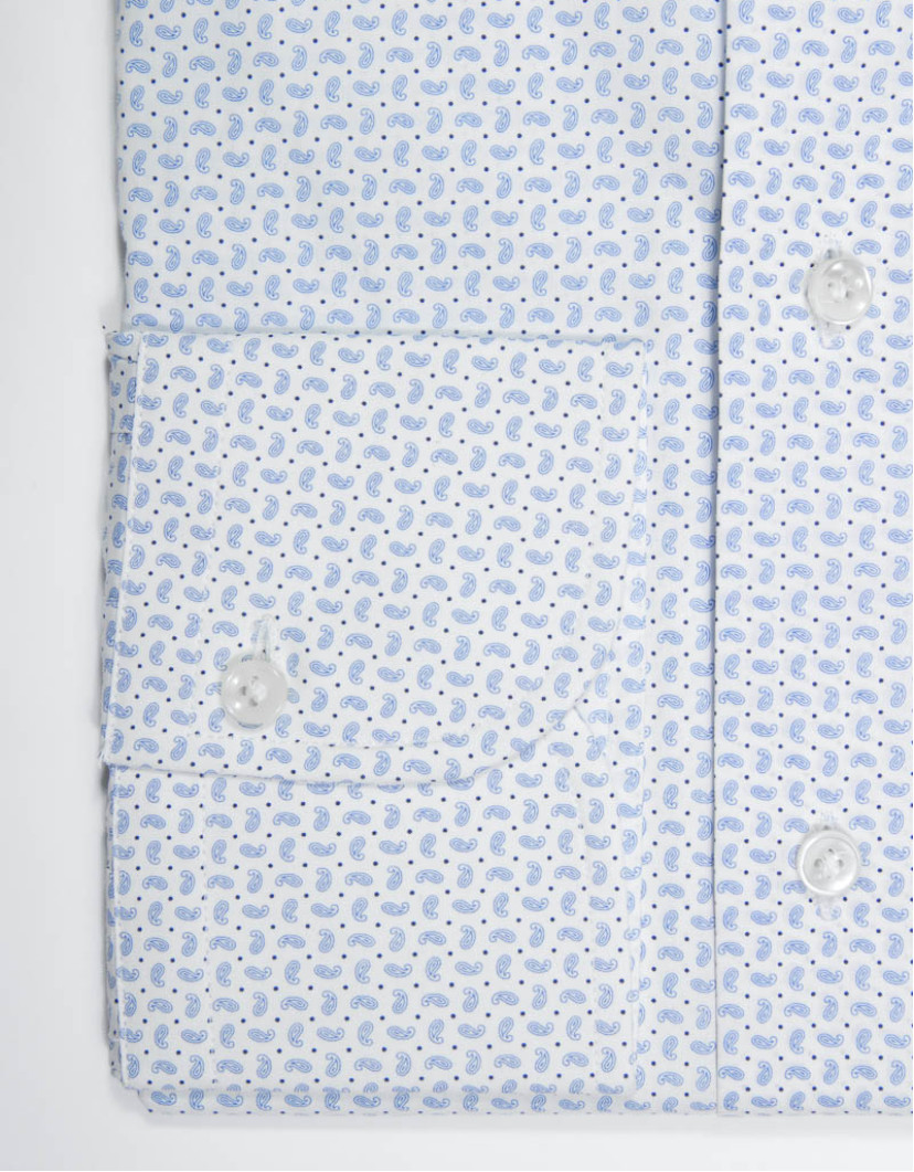 Patrick Hellmann Collection White Shirt With Blue Paisley Pattern image